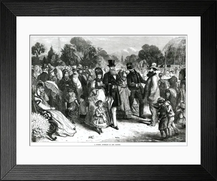 Framed Print : Summer Afternoon in Kew Gardens 1870 Framed Print : Summer Afternoon in Kew Gardens 1870