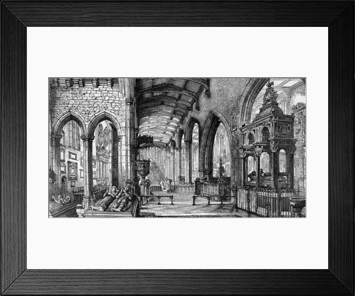 Framed Print : St. Helens Priory Church, Bishopsgate, 1884