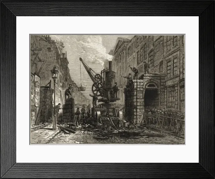 Framed Print : Demolition of the Temple Bar, London, 1878 Framed Print : Demolition of the Temple Bar, London, 1878