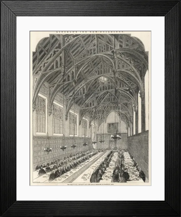 Framed Print : The Great Hall, Lincolns Inn, London, 1845 Framed Print : The Great Hall, Lincolns Inn, London, 1845