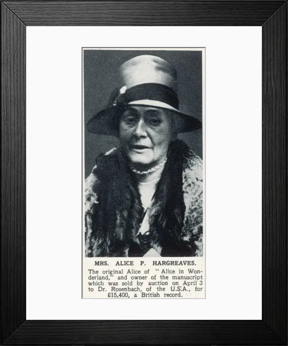Framed Print : Mrs. Alice P. Hargreaves