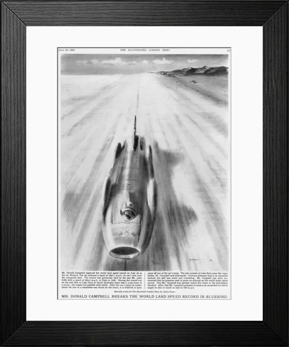 Framed Print : Bluebird on Lake Eyre, Australia, 1964 Framed Print : Bluebird on Lake Eyre, Australia, 1964