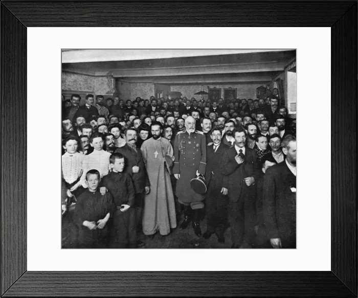 Framed Print : Father Gapon, the leader of the Red Sunday strike movement