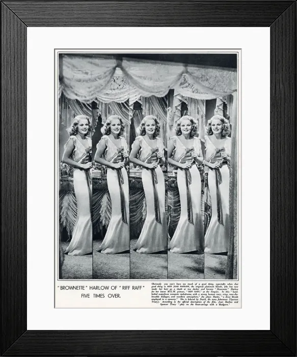 Framed Print : Jean Harlow in a scene from the M. G. M picture, Riff Raff, which she starred in with Spencer Tracy. Date: 1936 Framed Print : Jean Harlow in a scene from the M. G. M picture, Riff Raff, which she starred in with Spencer Tracy. Date: 1936