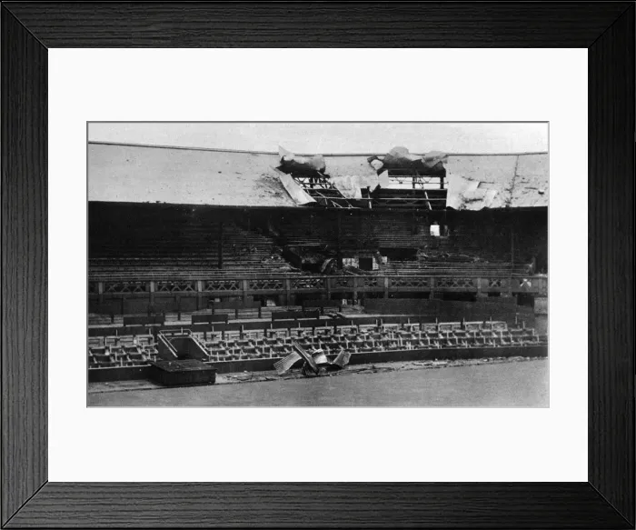 Framed Print : Bomb damage to the centre court at Wimbledon Framed Print : Bomb damage to the centre court at Wimbledon
