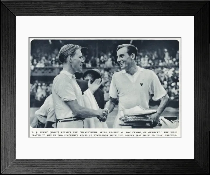 Framed Print : Fred Perry with Gottfried Von Cramm Framed Print : Fred Perry with Gottfried Von Cramm
