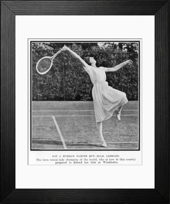 Framed Print : Suzanne Lenglen taking a shot Framed Print : Suzanne Lenglen taking a shot