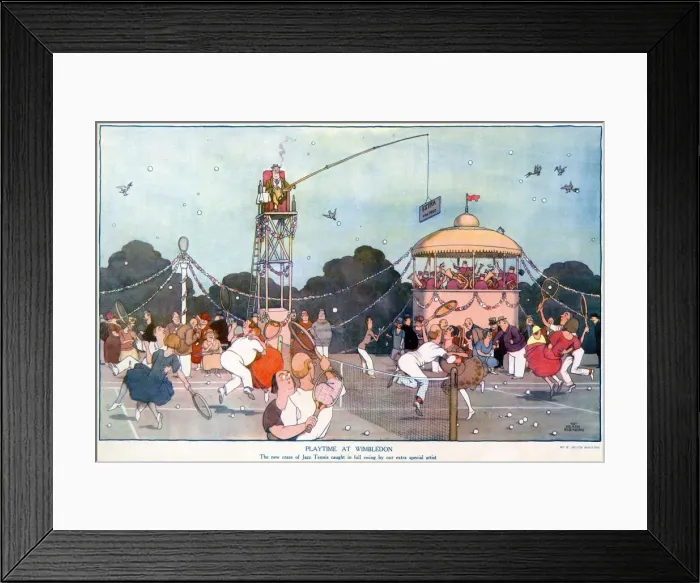 Framed Print : Playtime at Wimbledon. by William Heath Robinson Framed Print : Playtime at Wimbledon. by William Heath Robinson