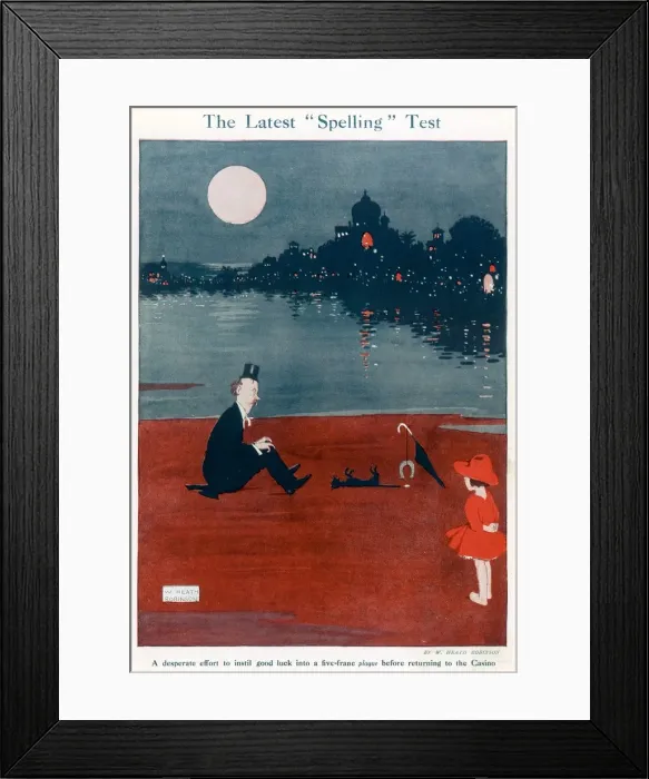 Framed Print : The Latest Spelling Test by William Heath Robinson