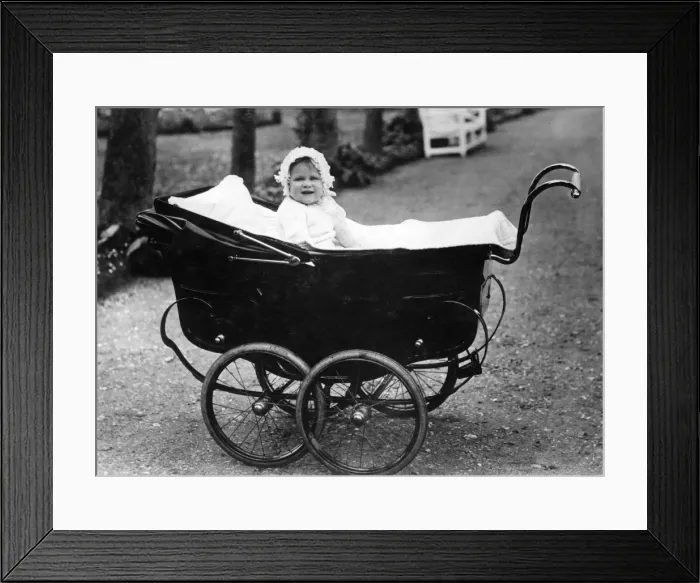 Framed Print : Princess Elizabeth of York in her pram Framed Print : Princess Elizabeth of York in her pram