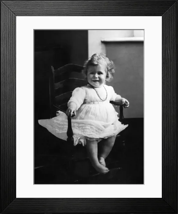 Framed Print : Princess Elizabeth of York sits in a high chair