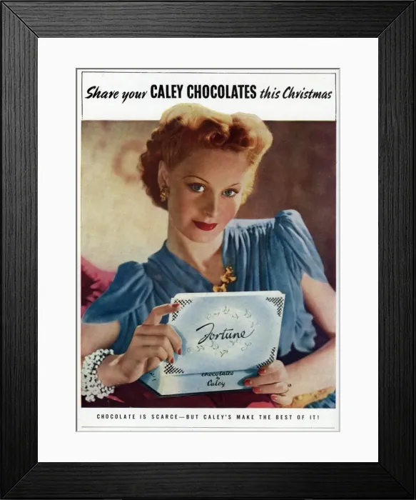 Framed Print : Advert for Caleys chocolates 1941 Framed Print : Advert for Caleys chocolates 1941