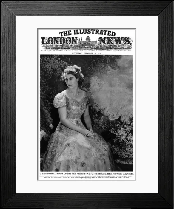 Framed Print : ILN Front cover: Princess Elizabeth in February 1946 Framed Print : ILN Front cover: Princess Elizabeth in February 1946