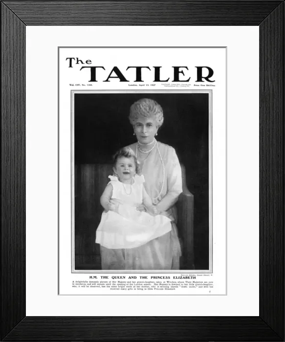 Framed Print : Tatler cover, Queen Mary and Princess Elizabeth of York Framed Print : Tatler cover, Queen Mary and Princess Elizabeth of York