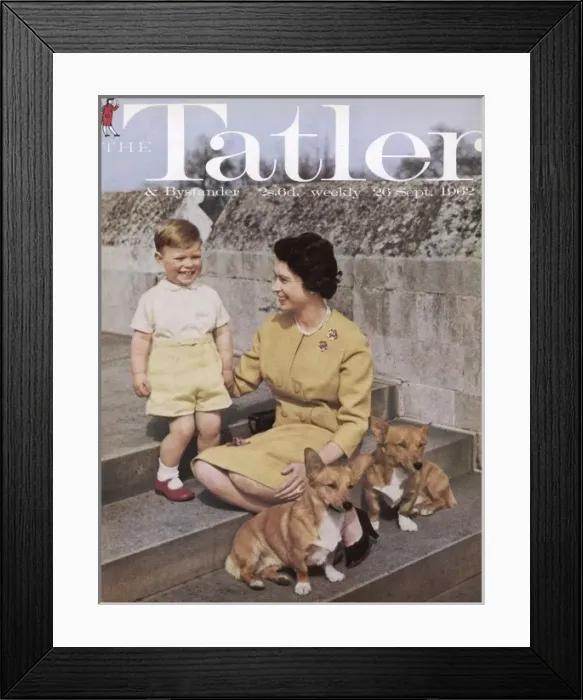 Framed Print : Tatler front cover: Queen Elizabeth II and Prince Andrew