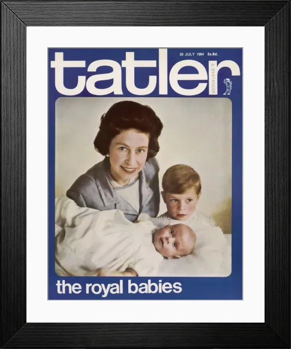 Framed Print : Tatler cover: Queen Elizabeth II and her children Framed Print : Tatler cover: Queen Elizabeth II and her children