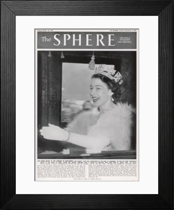 Framed Print : The Sphere Front Cover: Queen Elizabeth II Framed Print : The Sphere Front Cover: Queen Elizabeth II