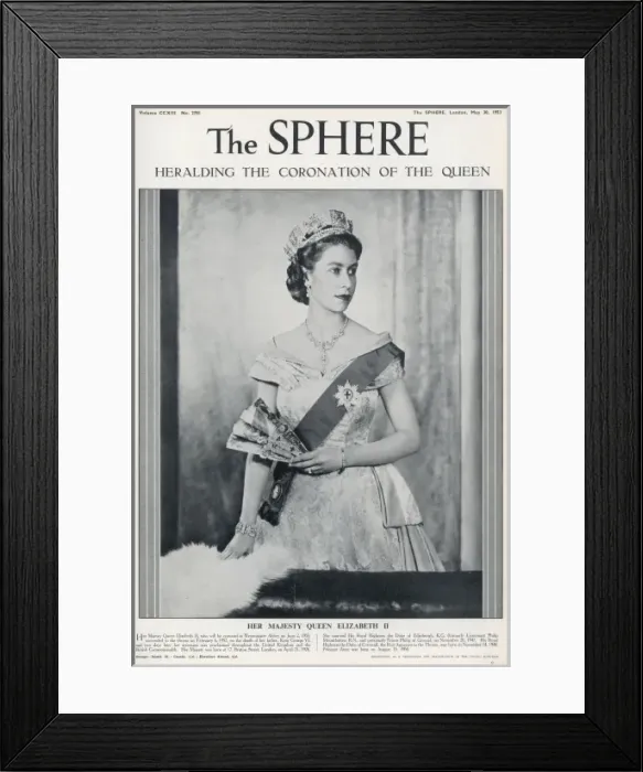 Framed Print : The Sphere Front Cover: The Coronation of Queen Elizabeth II Framed Print : The Sphere Front Cover: The Coronation of Queen Elizabeth II