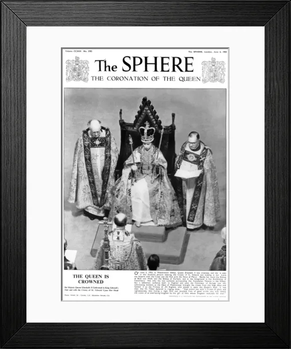 Framed Print : The Sphere Front Cover: The Coronation of Queen Elizabeth II Framed Print : The Sphere Front Cover: The Coronation of Queen Elizabeth II