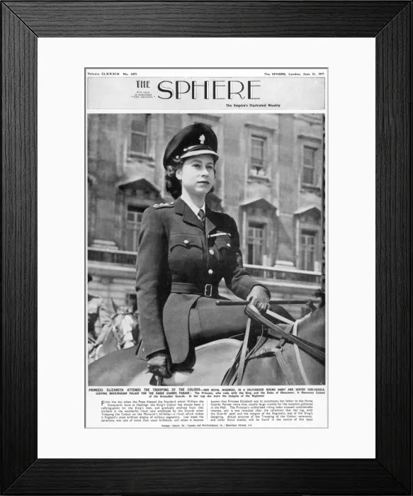 Framed Print : The Sphere Front Cover: Princess Elizabeth Framed Print : The Sphere Front Cover: Princess Elizabeth