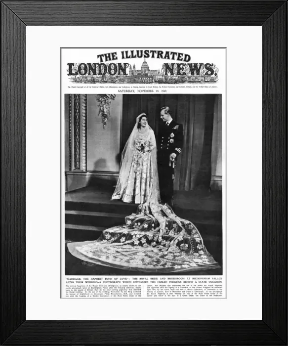 Framed Print : ILN front cover: Princess Elizabeth and the Duke of Edinburg