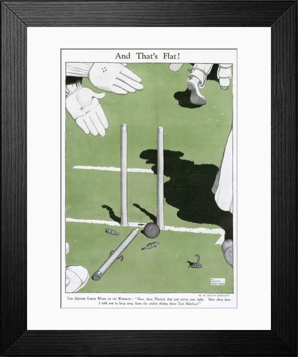 Framed Print : THE MOTHER EARTH WORMTO ITS WORMLET: Now, then, Florizel, that just serves you right. How often have I told you to keep away from the wicket during these Test Matches! Date: 1926 Framed Print : THE MOTHER EARTH WORMTO ITS WORMLET: Now, then, Florizel, that just serves you right. How often have I told you to keep away from the wicket during these Test Matches! Date: 1926