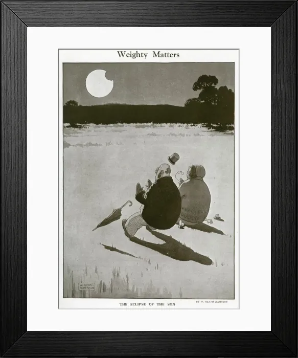 Framed Print : Weighty Matters by William Heath Robinson Framed Print : Weighty Matters by William Heath Robinson