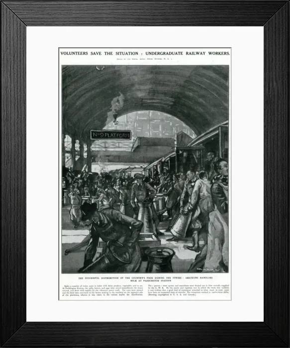 Framed Print : The General Strike - distributing the countrys food Framed Print : The General Strike - distributing the countrys food