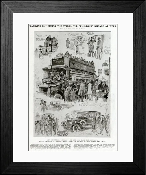 Framed Print : The General Strike - Carrying On 1926 Framed Print : The General Strike - Carrying On 1926