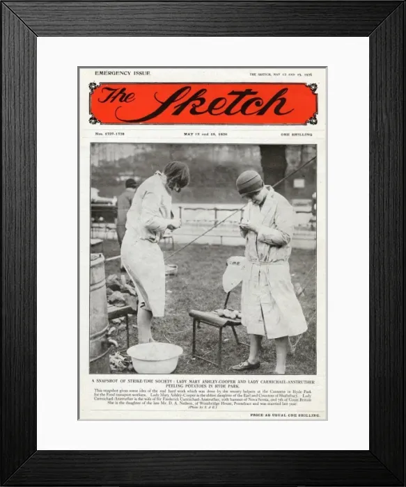 Framed Print : The General Strike - peeling potatoes in Hyde Park Framed Print : The General Strike - peeling potatoes in Hyde Park