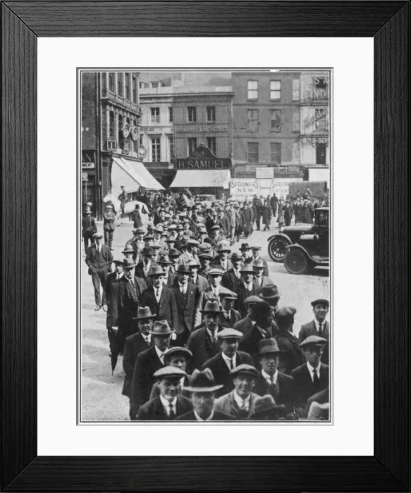 Framed Print : The General Strike - strikers in Plymouth
