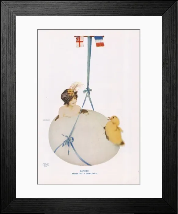 Framed Print : Hatches. Illustration by Raphael Kirchner from The Kirchner Album