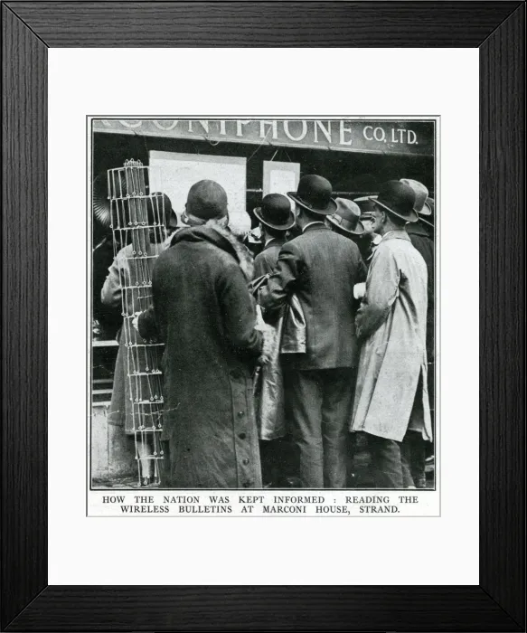 Framed Print : The General Strike - reading wireless bulletins 1926 Framed Print : The General Strike - reading wireless bulletins 1926