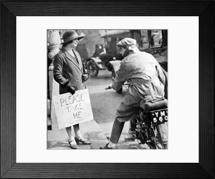 Framed Print : The General Strike - hitching a lift Framed Print : The General Strike - hitching a lift