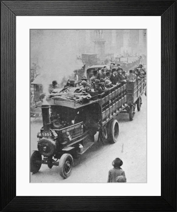 Framed Print : The General Strike - travelling by trailer Framed Print : The General Strike - travelling by trailer