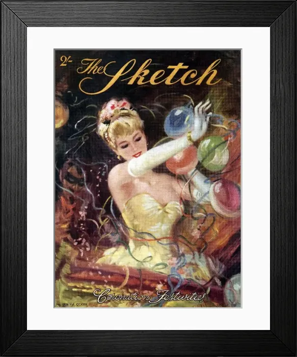 Framed Print : Front cover from The Sketch Coronation Festivities