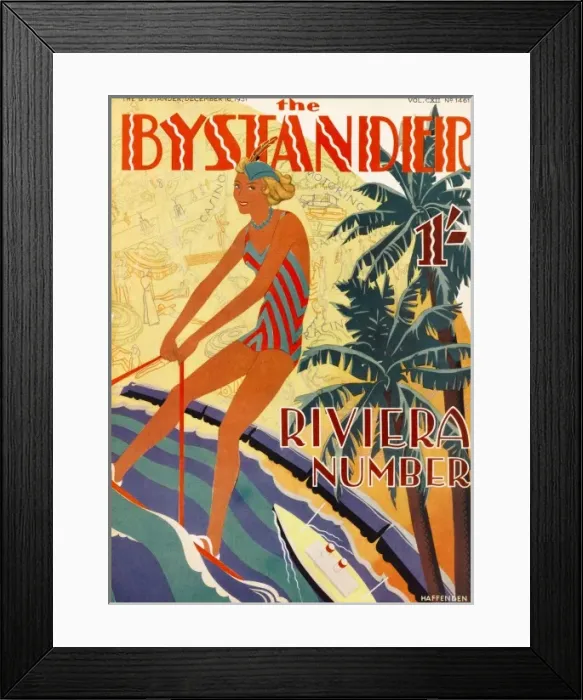 Framed Print : Front cover from the Bystander -Riviera number Framed Print : Front cover from the Bystander -Riviera number