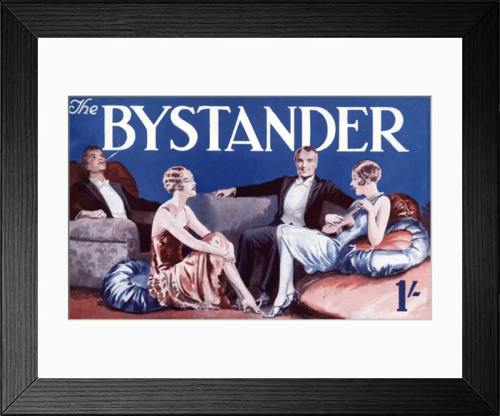 Framed Print : Bystander masthead 1928, social gathering