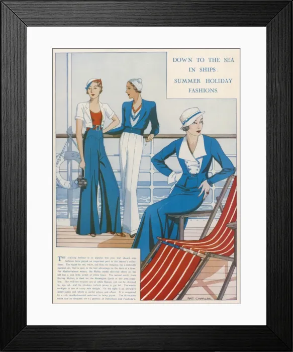 Framed Print : Summer Holiday Fashions
