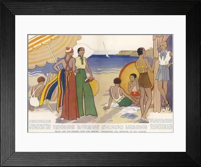 Framed Print : Beach and sun-bathing suits for Britain Framed Print : Beach and sun-bathing suits for Britain