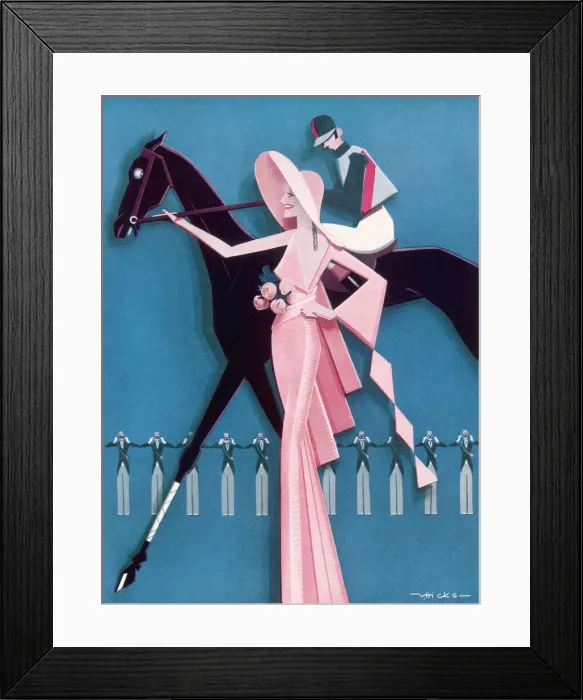 Framed Print : Stylish Horse Race by Victor Hicks