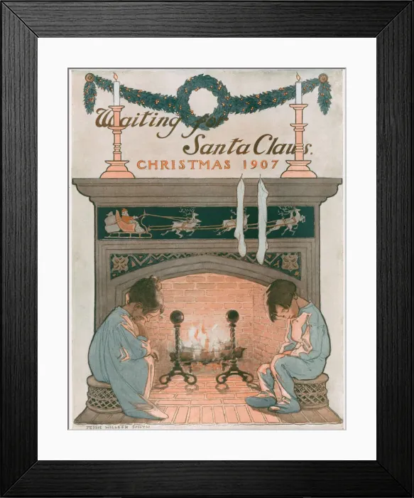 Framed Print : Waiting For Santa Claus, by Jessie Willcox Smith Framed Print : Waiting For Santa Claus, by Jessie Willcox Smith