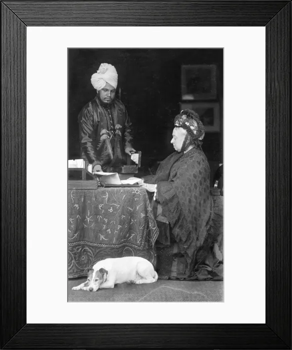 Framed Print : Queen Victoria with the Munshi Framed Print : Queen Victoria with the Munshi