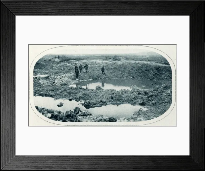 Framed Print : Results of British mines and guns on the Somme
