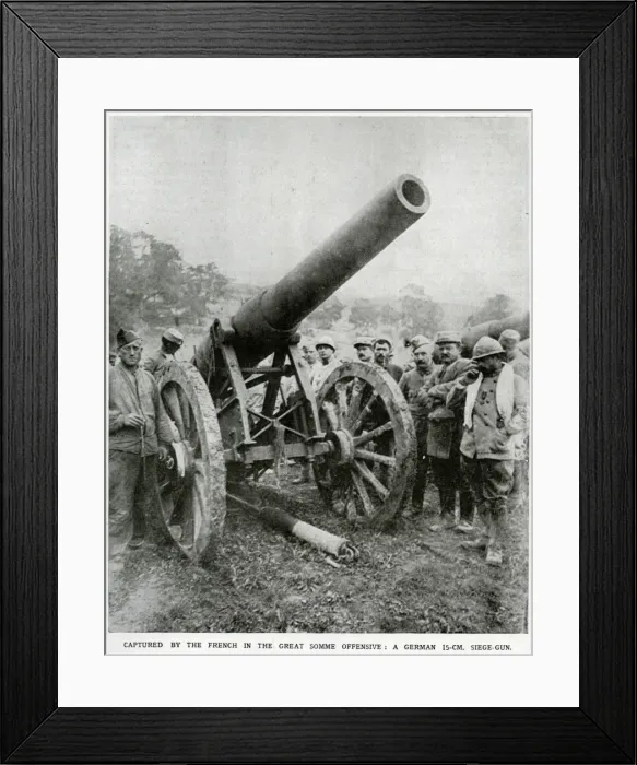 Framed Print : A German 15cm Siege gun Framed Print : A German 15cm Siege gun