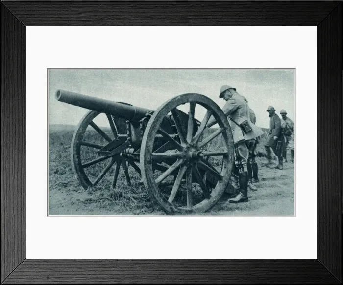 Framed Print : A captured 77 Field gun 1916
