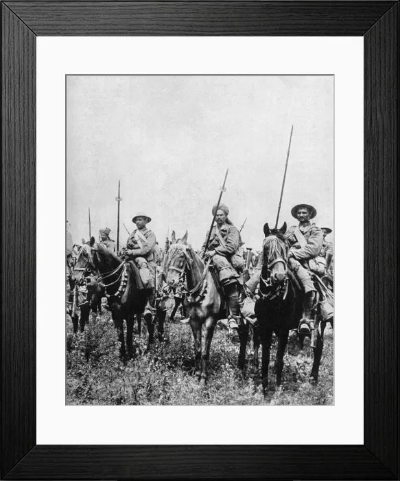 Framed Print : The Indian cavalry in action in France Framed Print : The Indian cavalry in action in France