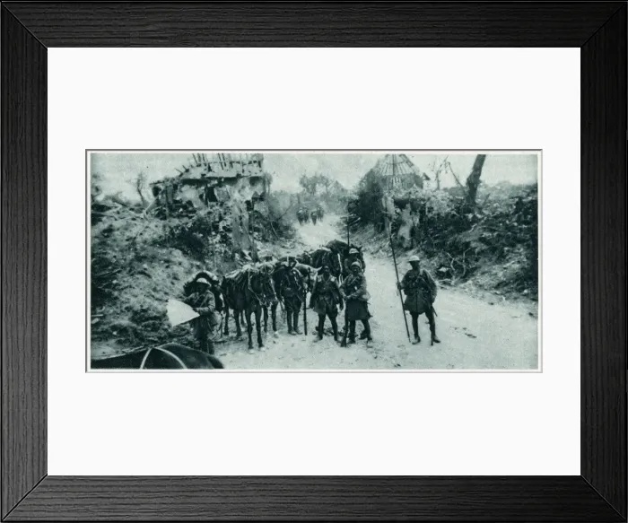 Framed Print : The Indian cavalry in action in France 1916
