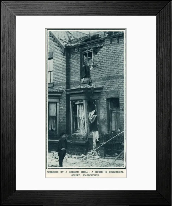 Framed Print : Bombarded by German war-ship 1914 Framed Print : Bombarded by German war-ship 1914