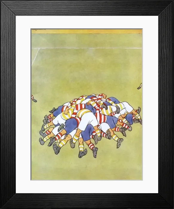 Framed Print : Scrum Back Chat, by Fougasse Framed Print : Scrum Back Chat, by Fougasse